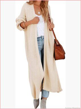 Oversized Long Cardigan Sweater Open Front Duster Coat Knit